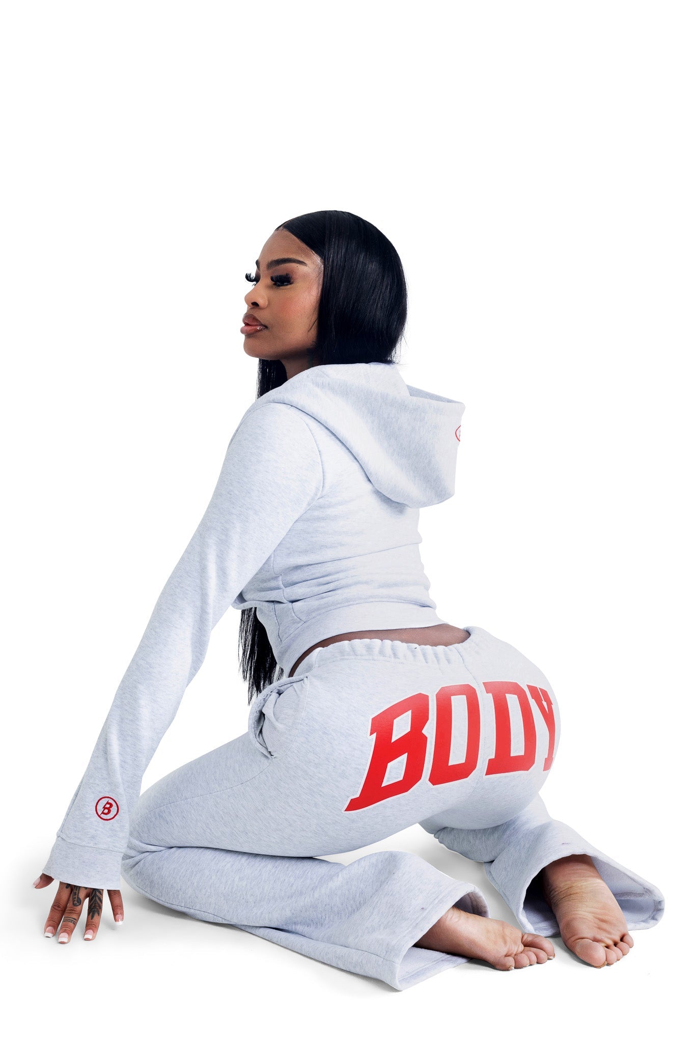 BODY BACKSHOT HOODIE 2.0 (HEATHER GREY/RED)